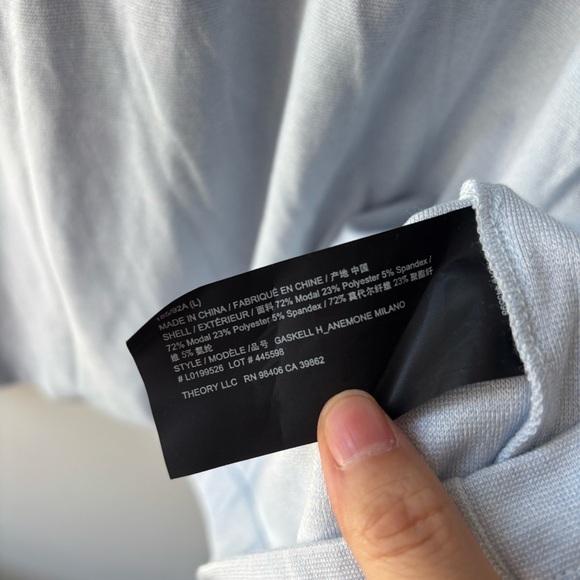 Theory Gaskell Short-Sleeve Henley - Misty Blue Sz L NWT - Picture 9 of 9
